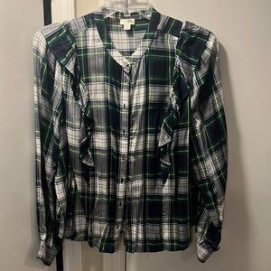 J Crew Plaid Blouse
